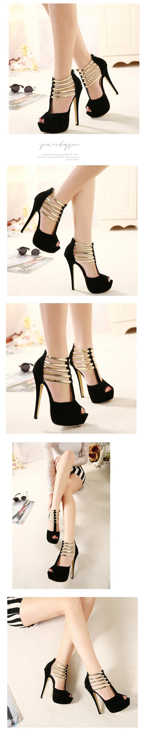 Elegant Stiletto Platform Pumps for Women - Chic Slingback Wedding Shoes